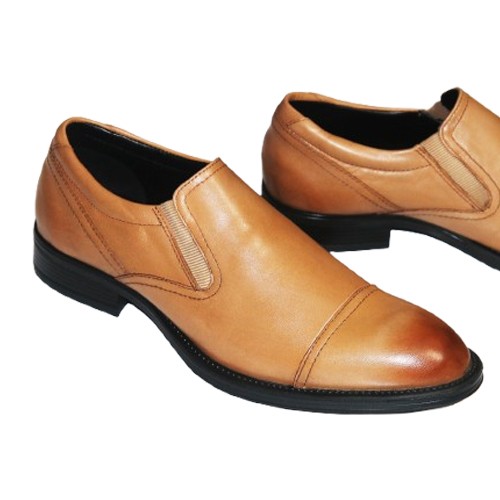 Light Brown Classic Slip-On Formal Shoes For Men