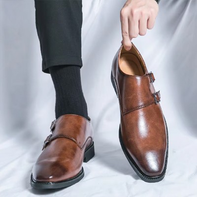 Classic Derby Shoes for Men Office Style with Height Increase and Waterproof Features